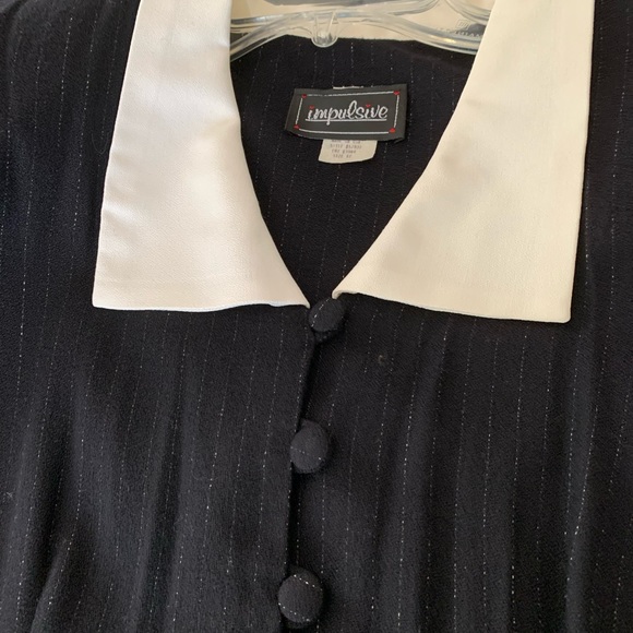 Vintage Impulsive Black Pin Striped Blazer and Maxi skirt set.  Never been worn - Picture 3 of 4